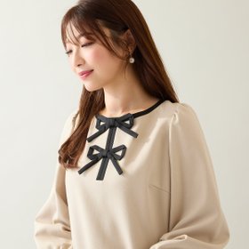 【ローズティアラ/Rose Tiara】の【伸縮性◎/イージーケア】配色リボンワンピース 人気、トレンドファッション・服の通販 founy(ファニー) ファッション Fashion レディースファッション Fashion for Women ワンピース Dresses シンプル Simple, Minimal ポケット Pocket, Pocket Detail リボン Ribbon, Bow |ID:prp329100004699028