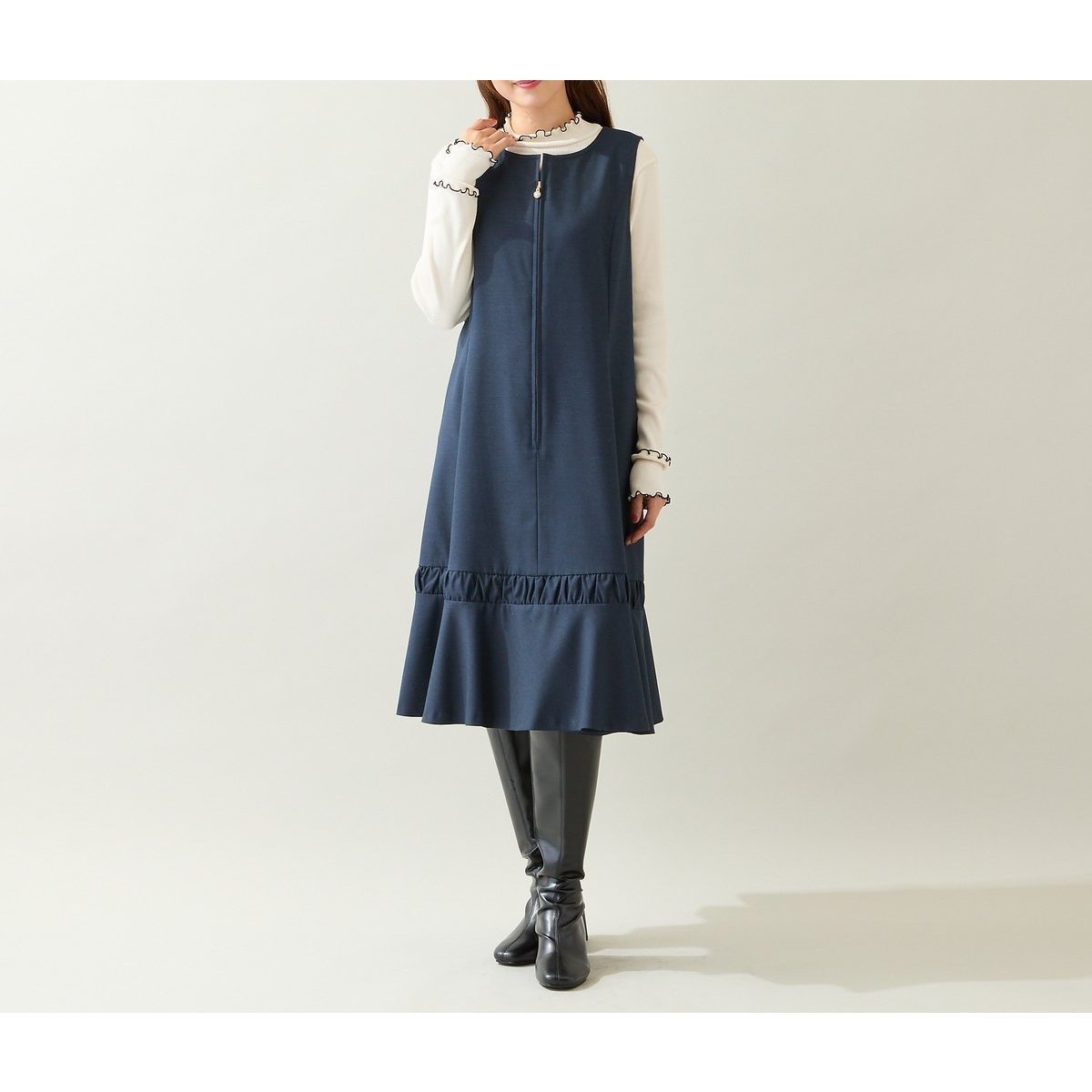 【ローズティアラ/Rose Tiara】のジャンパースカート インテリア・キッズ・メンズ・レディースファッション・服の通販 founy(ファニー) 　ファッション　Fashion　レディースファッション　Fashion for Women　スカート　Skirts　フロント　Front, Front Design　ポケット　Pocket, Pocket Detail　A/W・秋冬　Autumn/Winter　ダークブルー|ID: prp329100004699032 ipo3291000000033931007