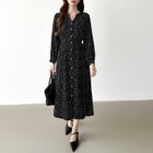 【ココモモ/COCOMOMO】の【花柄/ドット柄】きれいめワンピース オフィスカジュアル ワンピース 長袖 ブラック・ドット柄|ID: prp329100004699092 ipo3291000000033931312