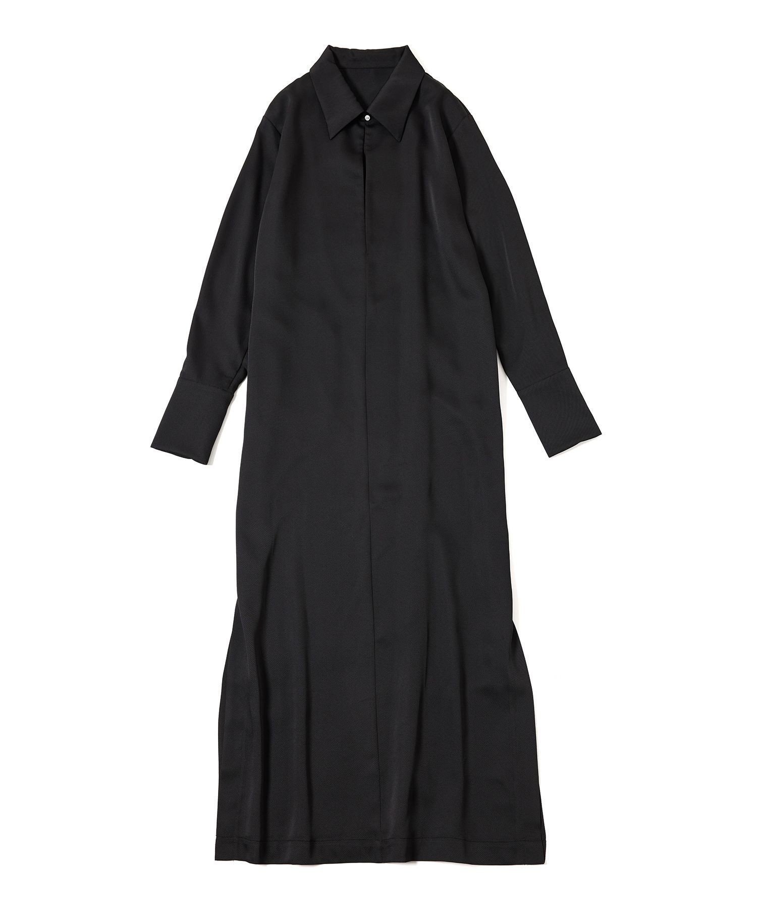 【アダム エ ロペ/ADAM ET ROPE'】のONE-PIECE WITH COLLAR MAXI LENGTH ONE-PIECE インテリア・キッズ・メンズ・レディースファッション・服の通販 founy(ファニー) 　ファッション　Fashion　レディースファッション　Fashion for Women　アクセサリー　Fashion Accessories　インナー　Innerwear　スリット　Slit, Slit Detail　デニム　Denim, Jeans Material　バングル　Bangle, Bracelet　ポケット　Pocket, Pocket Detail　マキシ　Maxi, Full Length　ロング　Long, Long-Length　ブラック(01)|ID: prp329100004699095 ipo3291000000033931322