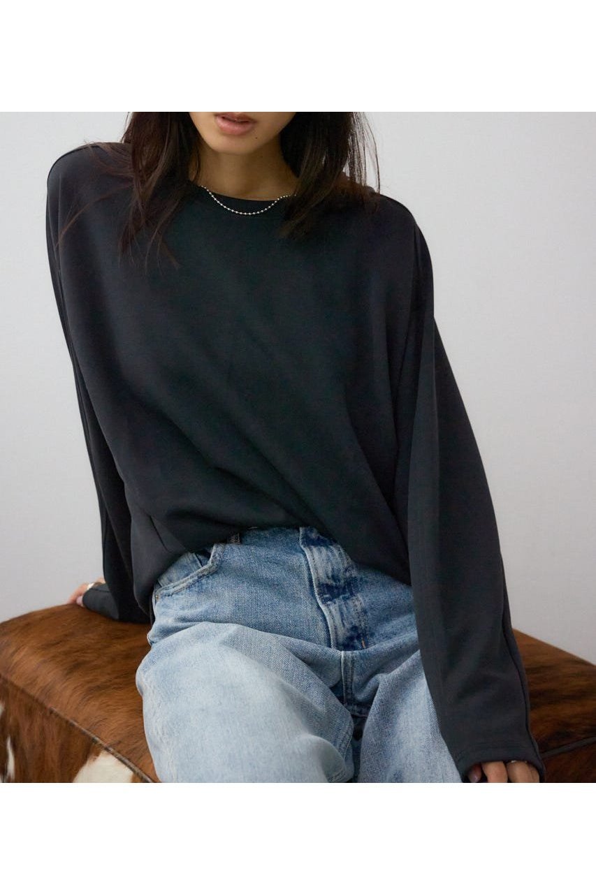 【アズール バイ マウジー/AZUL by moussy】のコクーンカットロングスリーブトップス インテリア・キッズ・メンズ・レディースファッション・服の通販 founy(ファニー) 　ファッション　Fashion　レディースファッション　Fashion for Women　トップス・カットソー　Cut & Sew Tops　おすすめ　Recommended / Our Picks　BLK|ID: prp329100004699120 ipo3291000000034116531