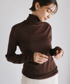 【アンドミー/andme】のソフトフライス 長袖 Tシャツ《タートルネック 》evernavy エバーネイビー チョコレートブラウン|ID: prp329100004699131 ipo3291000000034232180