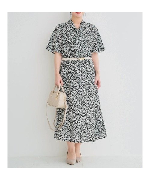 【その他のブランド/Other】の花柄ボウタイワンピース インテリア・キッズ・メンズ・レディースファッション・服の通販 founy(ファニー) https://founy.com/ ファッション Fashion レディースファッション Fashion for Women ワンピース Dresses アクセサリー Fashion Accessories イヤリング Earrings パール Pearl, Pearl Accent フェミニン Feminine, Girly フォーマル Formal, Dressy ブレスレット Bracelet, Wristband ポケット Pocket, Pocket Detail モノトーン Monotone, Black and White リボン Ribbon, Bow エレガント 上品 Elegant 切替 Switching, Contrast Panel |ID: prp329100004699136 ipo3291000000033931562