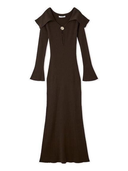 【スナイデル/SNIDEL】のSustainableデザインフロントニットワンピース インテリア・キッズ・メンズ・レディースファッション・服の通販 founy(ファニー) 　ファッション　Fashion　レディースファッション　Fashion for Women　ワンピース　Dresses　ニットワンピース　Knit Dresses　カッティング　Cutting Detail　シンプル　Simple, Minimal　ストレート　Straight, Straight Cut　スマート　Smart, Elegant　デコルテ　Décolleté, Neckline　ビッグ　Big, Oversized　マーメイド　Mermaid, Fishtail Silhouette　ラグジュアリー　Luxury, Elegant　おすすめ　Recommended / Our Picks　BRW[058]|ID: prp329100004699192 ipo3291000000033931815