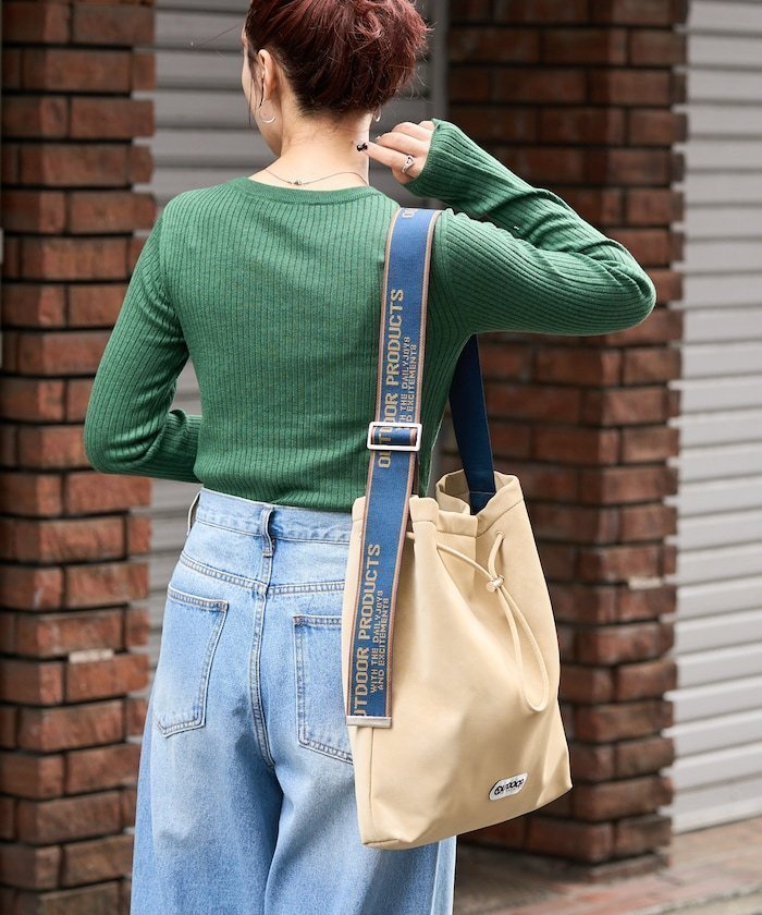 【フリークスストア/FREAK'S STORE】の別注 スウェードタッチ 巾着 テープ バッグ【限定展開】 25AW インテリア・キッズ・メンズ・レディースファッション・服の通販 founy(ファニー) 　ファッション　Fashion　レディースファッション　Fashion for Women　2025年　2025　2025-2026秋冬・A/W　Autumn/Winter 2025–26 AW25–26　スペシャル　Special, Limited Edition　別注　Limited Edition, Custom Order　巾着　Drawstring Bag, Kinchaku　ベージュ|ID: prp329100004699247 ipo3291000000034446322