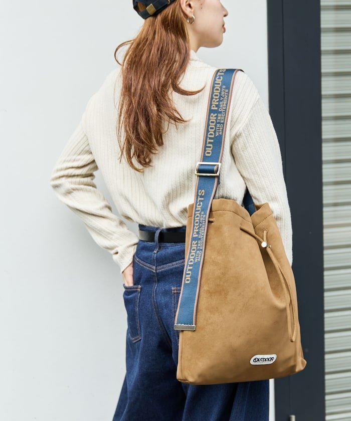 【フリークスストア/FREAK'S STORE】の別注 スウェードタッチ 巾着 テープ バッグ【限定展開】 25AW インテリア・キッズ・メンズ・レディースファッション・服の通販 founy(ファニー) 　ファッション　Fashion　レディースファッション　Fashion for Women　2025年　2025　2025-2026秋冬・A/W　Autumn/Winter 2025–26 AW25–26　スペシャル　Special, Limited Edition　別注　Limited Edition, Custom Order　巾着　Drawstring Bag, Kinchaku　ブラウン|ID: prp329100004699247 ipo3291000000034446323