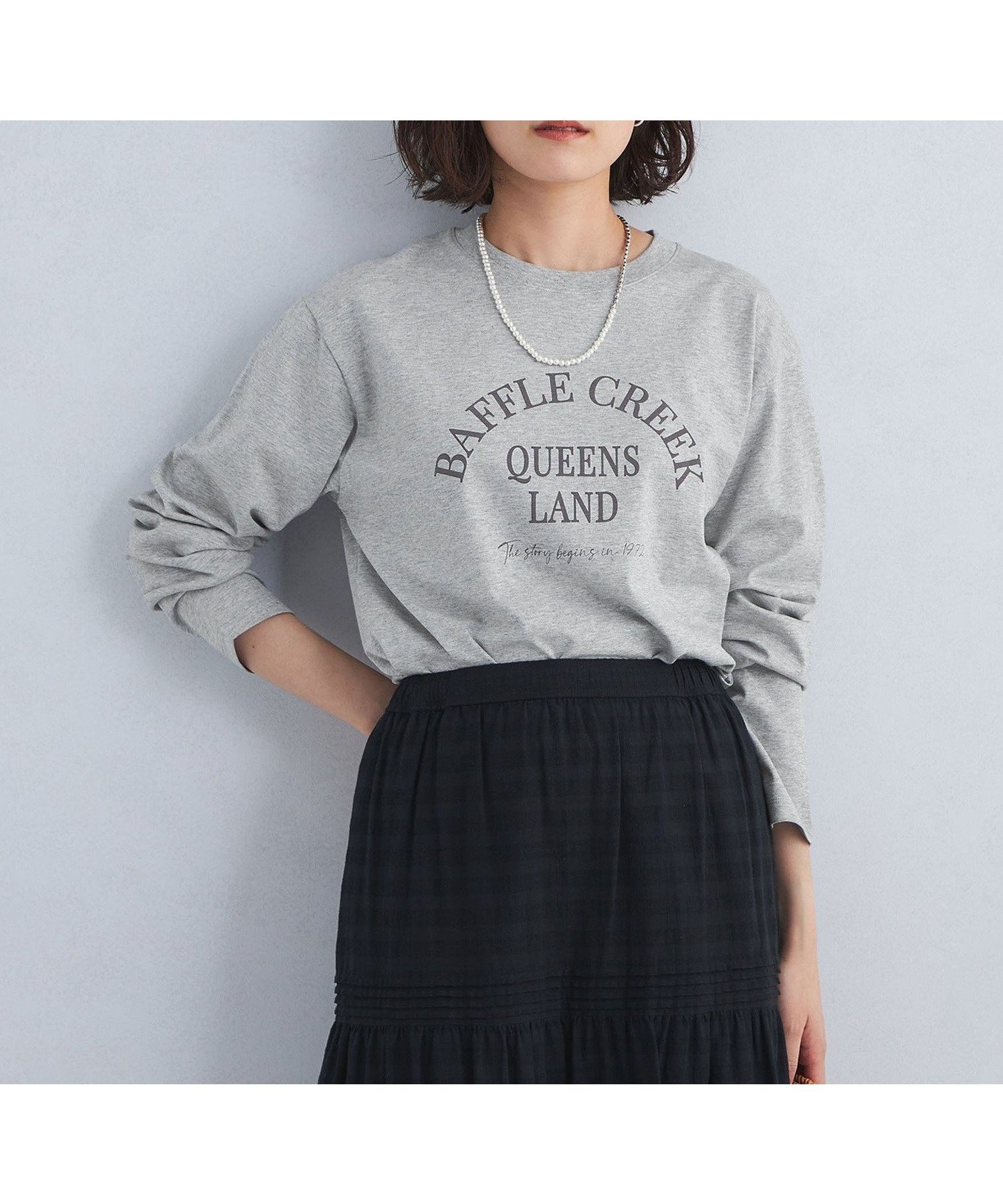 【ユナイテッドアローズ/UNITED ARROWS】のロゴ ロングスリーブ Tシャツ カットソー インテリア・キッズ・メンズ・レディースファッション・服の通販 founy(ファニー) 　ファッション　Fashion　レディースファッション　Fashion for Women　トップス・カットソー　Cut & Sew Tops　シャツ・ブラウス・オフィスカジュアル　Elegant Blouses & Button-Ups　ロングTシャツ・Tシャツ　Longline T-Shirts & Tees　カットソー・ベーシックTシャツ　Cut-and-Sewn Tops / Stretch Tees & Basics　インナー　Innerwear　春　Spring　カットソー　Cut and Sewn Top　カーディガン　Cardigan, Knitwear　シルケット　Silket, Silky Cotton　ジャケット　Jacket, Outerwear　スリーブ　Sleeve, Long Sleeve / Short Sleeve　ティアードスカート　Tiered Skirt, Flounced Skirt　デニム　Denim, Jeans Material　フェミニン　Feminine, Girly　プリント　Print, Printed Pattern　ルーズ　Loose, Oversized　ロング　Long, Long-Length　アウトレット　Outlet / Clearance　LT.GRAY|ID: prp329100004699311 ipo3291000000034000376