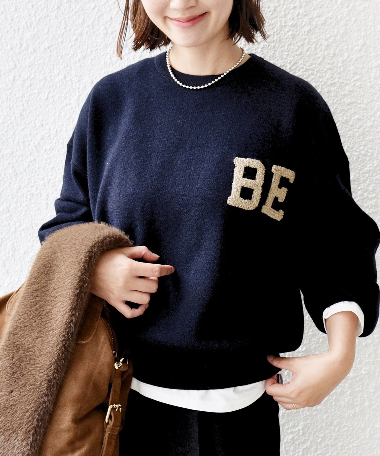 【シップス フォー ウィメン/SHIPS】の【WEB限定】 手洗い可能 サガラ 刺繍 ロゴ ニット プルオーバー インテリア・キッズ・メンズ・レディースファッション・服の通販 founy(ファニー) 　ファッション　Fashion　レディースファッション　Fashion for Women　トップス・カットソー　Cut & Sew Tops　ニット　Knit Tops & Sweaters　カジュアルプルオーバー・ニットトップス　Pullovers & Knit Tops / Casual Pullovers　春　Spring　秋　Autumn　シンプル　Simple, Minimal　スウェット / スエット　Sweatshirt, Sweatwear　スラックス　Slacks, Dress Pants　デニム　Denim, Jeans Material　ベーシック　Basic, Essential　ポケット　Pocket, Pocket Detail　2025年　2025　2025-2026秋冬・A/W　Autumn/Winter 2025–26 AW25–26　ネイビー|ID: prp329100004699420 ipo3291000000036333108