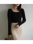 【アニュアンス/anuans】のシルクカシミアブレンドデコルテリブニット 人気、トレンドファッション・服の通販 founy(ファニー) ファッション Fashion レディースファッション Fashion for Women トップス・カットソー Cut & Sew Tops ニット Knit Tops & Sweaters アクセサリー Fashion Accessories ジャケット Jacket, Outerwear デコルテ Décolleté, Neckline フィット Fit, Slim Fit thumbnail BLACK|ID: prp329100004699432 ipo3291000000033933226