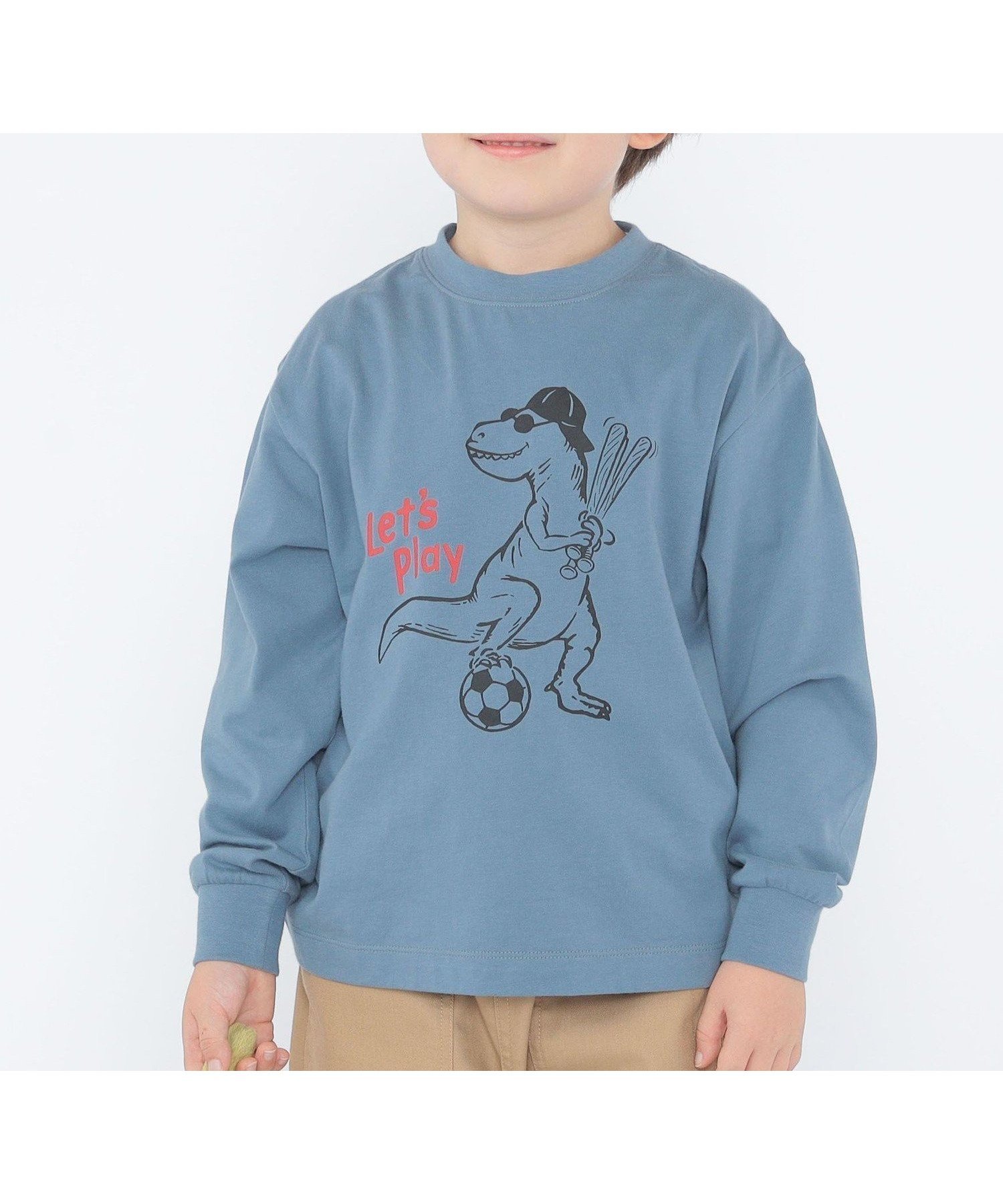 【シップス/SHIPS / KIDS】の【SHIPS KIDS別注】ARCH LINE 100~130cm / ダイナソー ロングスリーブ Tシャツ インテリア・キッズ・メンズ・レディースファッション・服の通販 founy(ファニー) 　ファッション　Fashion　キッズファッション　Fashion for Kids　イラスト　Illustration　インナー　Innerwear　コレクション　Collection, Seasonal Line　サッカー　Seersucker, Summer Fabric　スタンダード　Standard, Basic　スポーツ　Sports, Activewear　スリーブ　Sleeve, Long Sleeve / Short Sleeve　プリント　Print, Printed Pattern　別注　Limited Edition, Custom Order　羽織　Haori, Light Jacket　ロング　Long, Long-Length　ロイヤルブルー|ID: prp329100004699446 ipo3291000000033933323