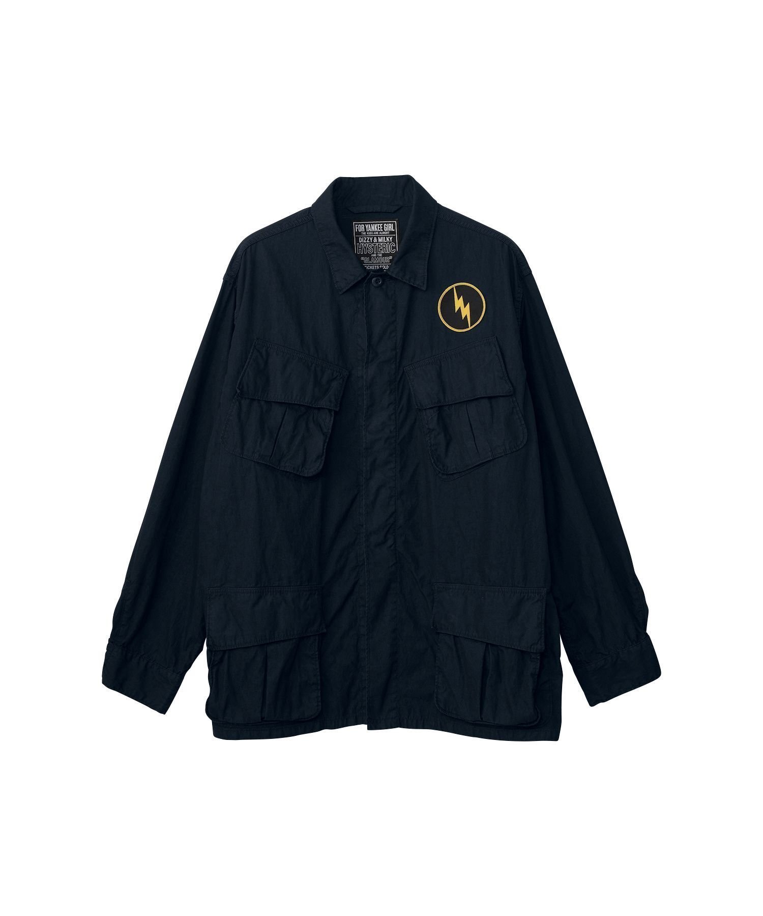 【ヒステリックグラマー/HYSTERIC GLAMOUR / MEN】のHG1963 ファティーグシャツ インテリア・キッズ・メンズ・レディースファッション・服の通販 founy(ファニー) 　ファッション　Fashion　メンズファッション　Fashion for Men　軽量　Lightweight, Ultra Light　フラップ　Flap, Flap Pocket　フロント　Front, Front Design　プリント　Print, Printed Pattern　ポケット　Pocket, Pocket Detail　ネイビー|ID: prp329100004699567 ipo3291000000034088847