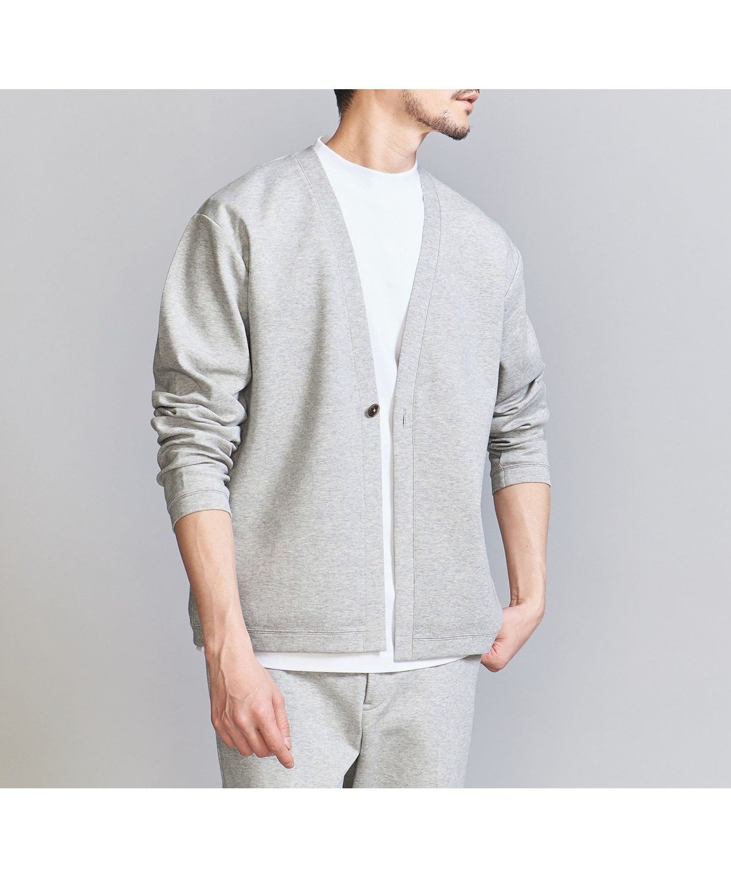 【ビューティ&ユース ユナイテッドアローズ/BEAUTY&YOUTH / UNITED ARROWS / MEN】の【WEB限定 WARDROBE SMART】ダブルニット カーディガン/セットアップ対応 インテリア・キッズ・メンズ・レディースファッション・服の通販 founy(ファニー) 　ファッション　Fashion　メンズファッション　Fashion for Men　セットアップ　Matching Sets　春　Spring　カーディガン　Cardigan, Knitwear　シンプル　Simple, Minimal　スウェット / スエット　Sweatshirt, Sweatwear　スマート　Smart, Elegant　スラックス　Slacks, Dress Pants　セットアップ　Set-Up, Coordinated Outfit　ダブル　Double, Double-Breasted　トレーナー　Sweatshirt, Trainer　パーカー　Hoodie, Parka　ファブリック　Fabric, Textile　フィット　Fit, Slim Fit　フラット　Flat, Flat Shoes　リラックス　Relax, Relaxed Fit　A/W・秋冬　Autumn/Winter　エレガント 上品　Elegant　MD.GRAY|ID: prp329100004699718 ipo3291000000034217127