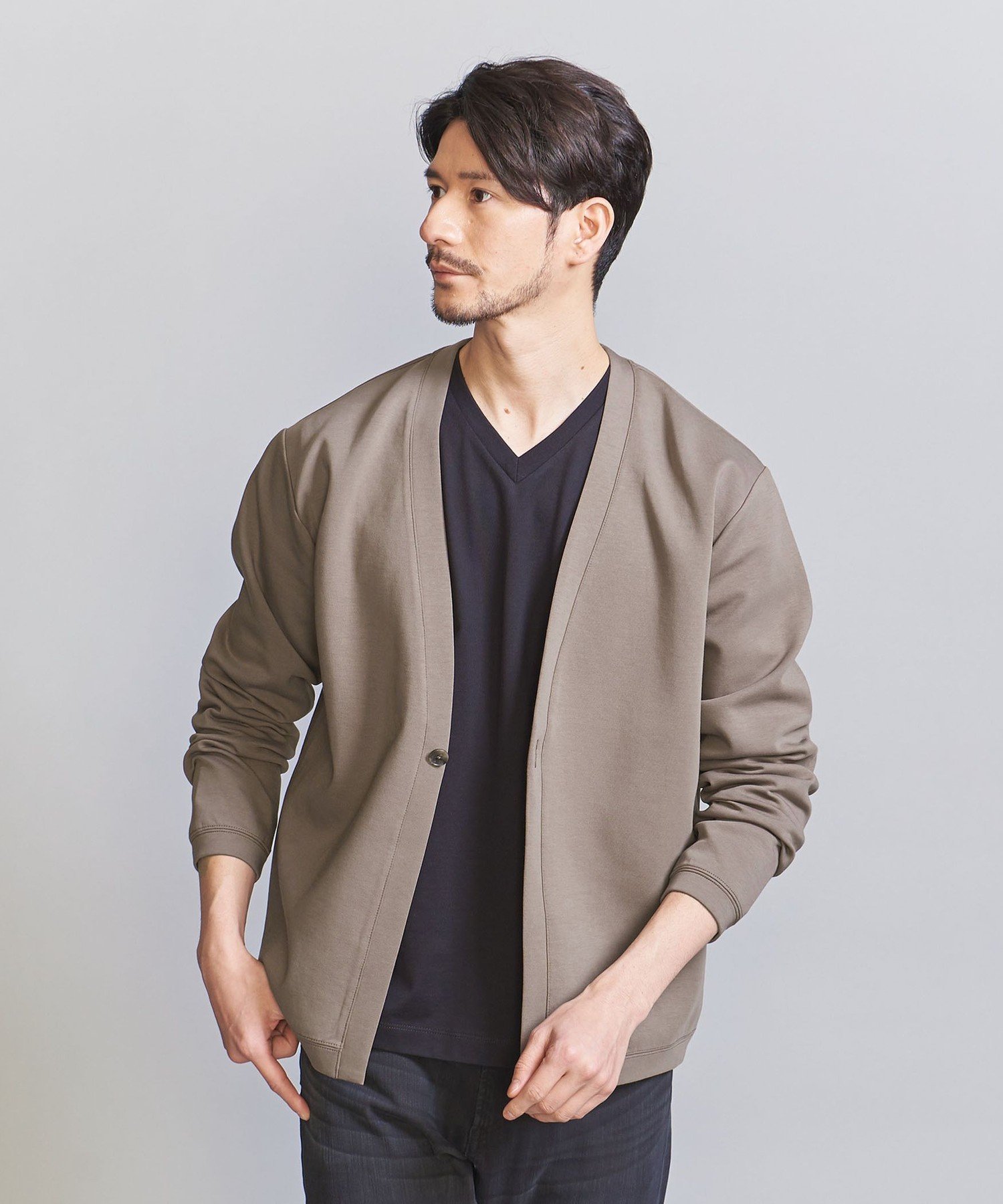 【ビューティ&ユース ユナイテッドアローズ/BEAUTY&YOUTH / UNITED ARROWS / MEN】の【WEB限定 WARDROBE SMART】ダブルニット カーディガン/セットアップ対応 インテリア・キッズ・メンズ・レディースファッション・服の通販 founy(ファニー) 　ファッション　Fashion　メンズファッション　Fashion for Men　セットアップ　Matching Sets　春　Spring　カーディガン　Cardigan, Knitwear　シンプル　Simple, Minimal　スウェット / スエット　Sweatshirt, Sweatwear　スマート　Smart, Elegant　スラックス　Slacks, Dress Pants　セットアップ　Set-Up, Coordinated Outfit　ダブル　Double, Double-Breasted　トレーナー　Sweatshirt, Trainer　パーカー　Hoodie, Parka　ファブリック　Fabric, Textile　フィット　Fit, Slim Fit　フラット　Flat, Flat Shoes　リラックス　Relax, Relaxed Fit　A/W・秋冬　Autumn/Winter　エレガント 上品　Elegant　OLIVE|ID: prp329100004699718 ipo3291000000034217133