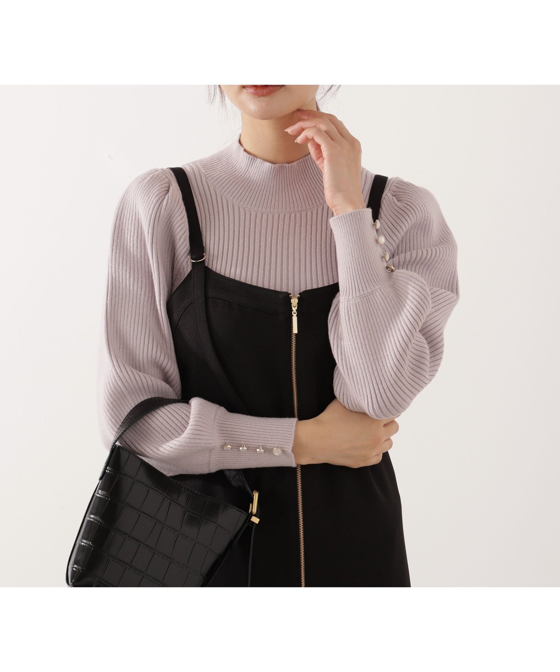 【プロポーション ボディドレッシング/PROPORTION BODY DRESSING】のハンドウォッシャブル ハイネックボリュームスリーブニット インテリア・キッズ・メンズ・レディースファッション・服の通販 founy(ファニー) 　ファッション　Fashion　レディースファッション　Fashion for Women　トップス・カットソー　Cut & Sew Tops　ニット　Knit Tops & Sweaters　ボリューム袖・フリルスリーブブラウス　Voluminous & Ruffle Sleeves / Puffy Sleeve Tops　ウォーム　Warm Fabric　スリーブ　Sleeve, Long Sleeve / Short Sleeve　ハイネック　High Neck, Mock Neck　フェミニン　Feminine, Girly　人気　Popular, Best Seller　冬　Winter / This Winter　グレー|ID: prp329100004699851 ipo3291000000033935713
