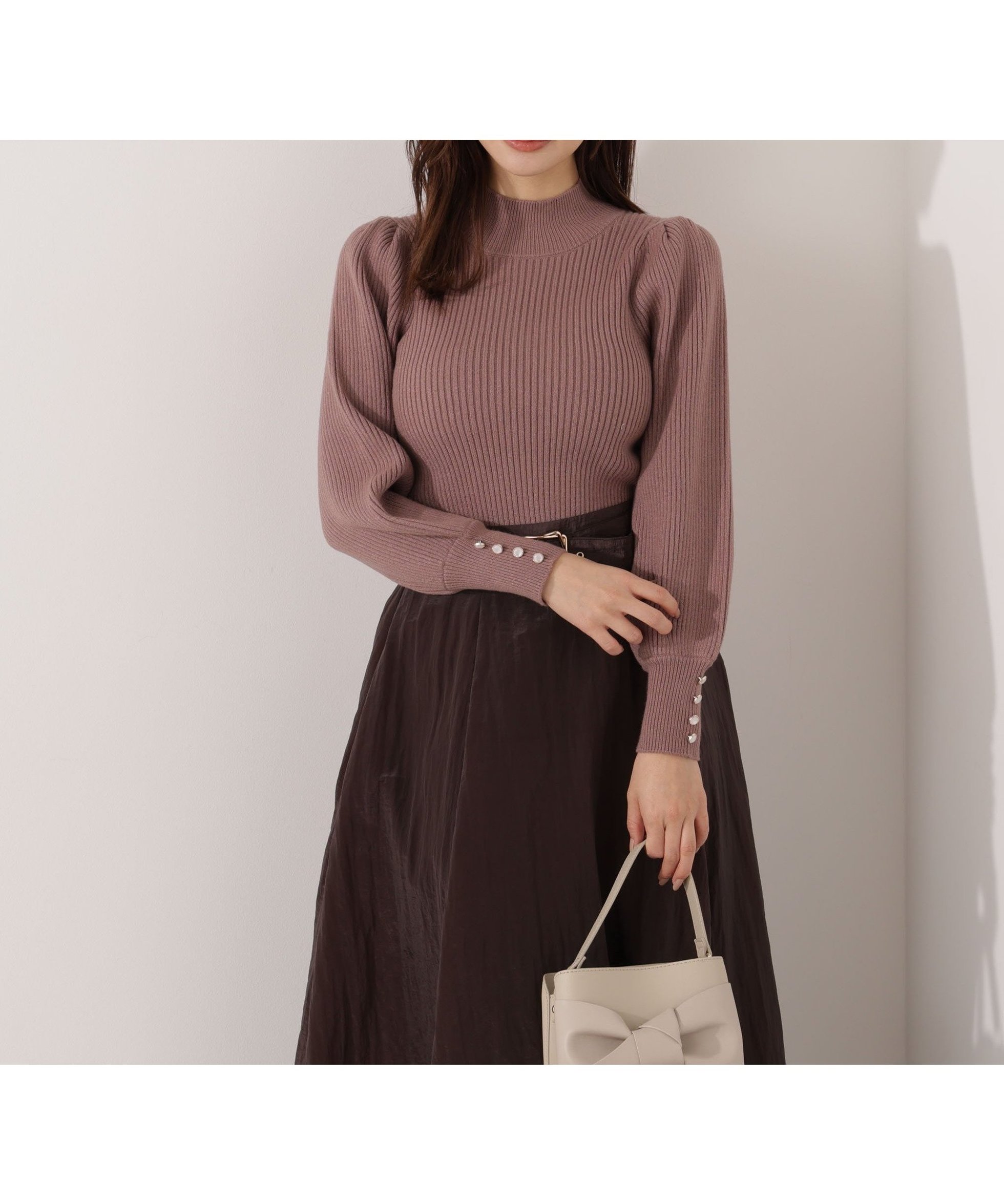 【プロポーション ボディドレッシング/PROPORTION BODY DRESSING】のハンドウォッシャブル ハイネックボリュームスリーブニット インテリア・キッズ・メンズ・レディースファッション・服の通販 founy(ファニー) 　ファッション　Fashion　レディースファッション　Fashion for Women　トップス・カットソー　Cut & Sew Tops　ニット　Knit Tops & Sweaters　ボリューム袖・フリルスリーブブラウス　Voluminous & Ruffle Sleeves / Puffy Sleeve Tops　ウォーム　Warm Fabric　スリーブ　Sleeve, Long Sleeve / Short Sleeve　ハイネック　High Neck, Mock Neck　フェミニン　Feminine, Girly　人気　Popular, Best Seller　冬　Winter / This Winter　ブラウン|ID: prp329100004699851 ipo3291000000033935715