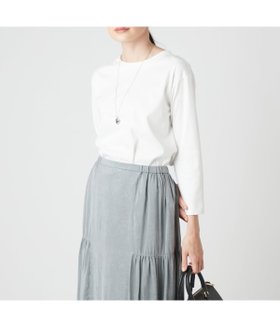 【ニューヨーカー/NEWYORKER】のコンパクトスムース バックファスナー7分袖Tシャツ 人気、トレンドファッション・服の通販 founy(ファニー) ファッション Fashion レディースファッション Fashion for Women トップス・カットソー Cut & Sew Tops シャツ・ブラウス・オフィスカジュアル Elegant Blouses & Button-Ups ロングTシャツ・Tシャツ Longline T-Shirts & Tees バッグ Bags コンパクト Compact, Small Size デコルテ Décolleté, Neckline A/W・秋冬 Autumn/Winter エレガント 上品 Elegant |ID:prp329100004699869
