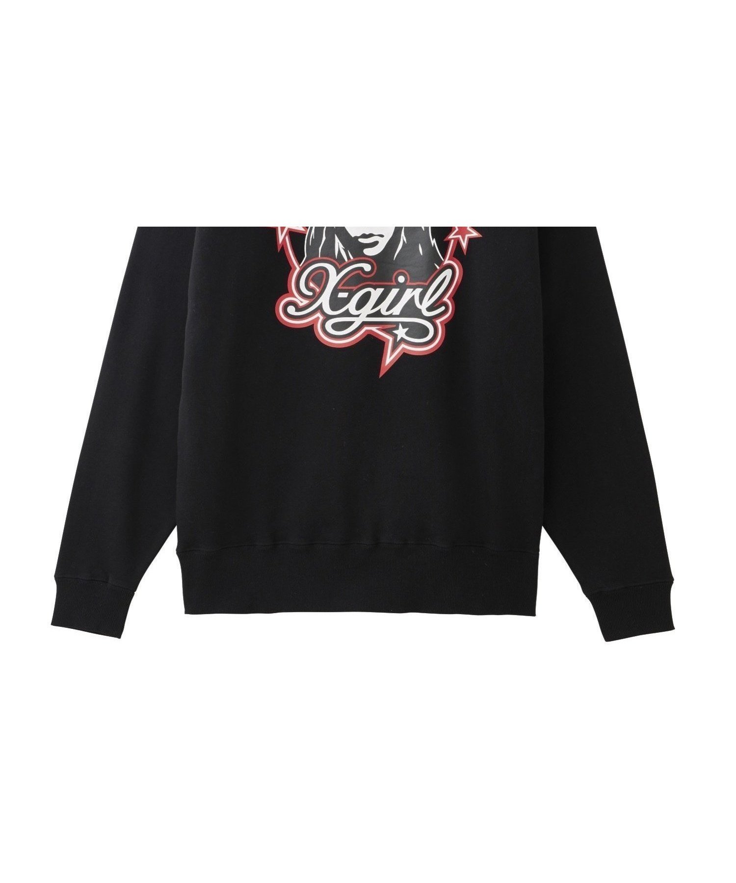 【エックスガール/X-girl】のFACE AND STARS SWEAT HOODIE インテリア・キッズ・メンズ・レディースファッション・服の通販 founy(ファニー) 　ファッション　Fashion　レディースファッション　Fashion for Women　トップス・カットソー　Cut & Sew Tops　レディースパーカー・カジュアルフーディー　Casual Hoodies & Sweatshirts　スウェット・クルーネックトップス　Sweatshirts & Crewnecks / Relaxed Fit Sweat Tops　おすすめ　Recommended / Our Picks　グラフィック　Graphic, Graphic Design　スウェット / スエット　Sweatshirt, Sweatwear　デニム　Denim, Jeans Material　パーカー　Hoodie, Parka　フェイス　Face, Facial Design　メンズ　Men's, Menswear　モチーフ　Motif, Design Theme　ロング　Long, Long-Length　定番　Standard, Basic Item　A/W・秋冬　Autumn/Winter　BLACK|ID: prp329100004700772 ipo3291000000034013454