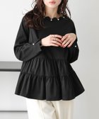 【ラジュール/Lajour】のスカラップパールネック ティアードプルオーバー ブラック|ID: prp329100004700822 ipo3291000000034286654