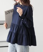 【ラジュール/Lajour】のスカラップパールネック ティアードプルオーバー ネイビー|ID: prp329100004700822 ipo3291000000034286659