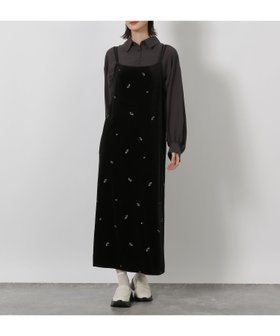 【ラコレ/LAKOLE】のベロア刺繍キャミワンピース 人気、トレンドファッション・服の通販 founy(ファニー) ファッション Fashion レディースファッション Fashion for Women ワンピース Dresses キャミソールワンピース Camisole Dresses おすすめ Recommended / Our Picks インナー Innerwear カットソー Cut and Sewn Top キャミワンピース Cami Dress, Slip Dress ストレッチ Stretch, Stretchy Fabric スリット Slit, Slit Detail フレア Flare, Flared ベロア Velour, Soft Velvet ボトム Bottoms, Lower Wear リボン Ribbon, Bow |ID:prp329100004700905
