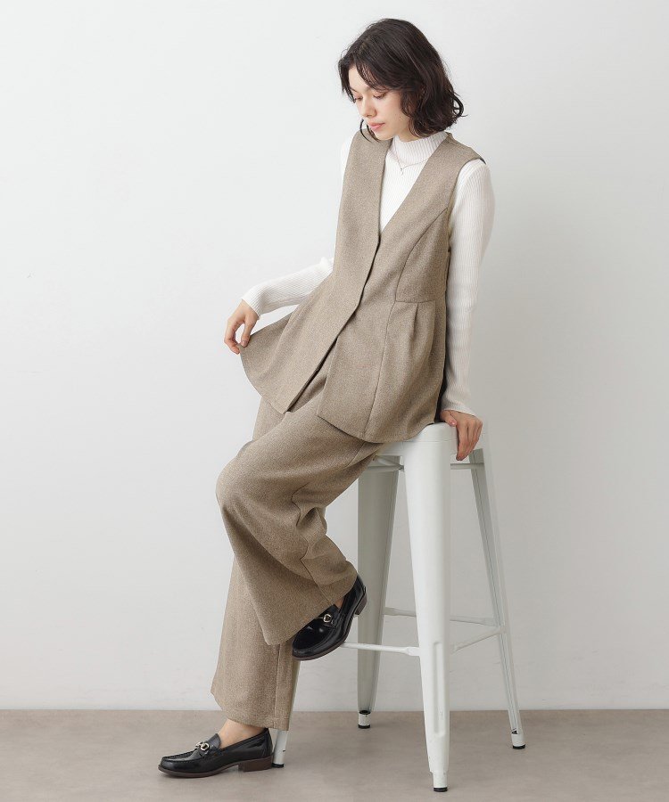 【デッサン/Dessin】のツイストクロスセットアップ インテリア・キッズ・メンズ・レディースファッション・服の通販 founy(ファニー) 　ファッション　Fashion　レディースファッション　Fashion for Women　セットアップ　Matching Sets　おすすめ　Recommended / Our Picks　インナー　Innerwear　ストレート　Straight, Straight Cut　スマート　Smart, Elegant　セットアップ　Set-Up, Coordinated Outfit　タートルネック　Turtleneck, High Neck　デニム　Denim, Jeans Material　ベスト　Vest, Waistcoat　ポケット　Pocket, Pocket Detail　リラックス　Relax, Relaxed Fit　ワイド　Wide, Wide Fit　モカブラウン|ID: prp329100004700957 ipo3291000000033942591