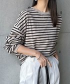 【アンドミー/andme】のコットン 天竺 ボリューム 長袖 ボーダー Tシャツ 人気、トレンドファッション・服の通販 founy(ファニー) ファッション Fashion レディースファッション Fashion for Women トップス・カットソー Cut & Sew Tops シャツ・ブラウス・オフィスカジュアル Elegant Blouses & Button-Ups ロングTシャツ・Tシャツ Longline T-Shirts & Tees 人気 Popular, Best Seller 長袖 Long Sleeve, Full Sleeve ベーシック Basic, Essential ボーダー Border, Stripe おすすめ Recommended / Our Picks thumbnail ベージュ×ブラック|ID: prp329100004701000 ipo3291000000034238795