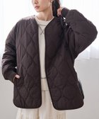 【コーエン/COEN】のノーカラー撥水キルティングブルゾン オーバーサイズ DK.BROWN|ID: prp329100004701030 ipo3291000000034903305