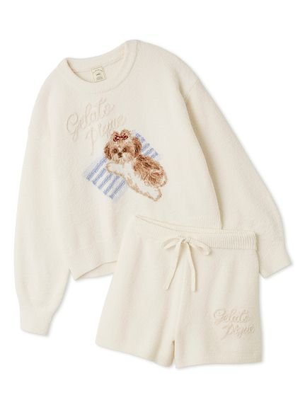 【ジェラート ピケ/gelato pique】の【ONLINE限定】シーズージャガードプルオーバー ベビモコショートパンツセット インテリア・キッズ・メンズ・レディースファッション・服の通販 founy(ファニー) https://founy.com/ ファッション Fashion レディースファッション Fashion for Women パンツ Pants & Trousers ショートパンツ・ハーフパンツ High-Waisted & Relaxed Shorts おすすめ Recommended / Our Picks ギフト プレゼント Gift / Present ショート Short, Short Length ストライプ Stripe, Striped Pattern スマート Smart, Elegant リボン Ribbon, Bow 犬 Dog |ID: prp329100004701137 ipo3291000000034292445
