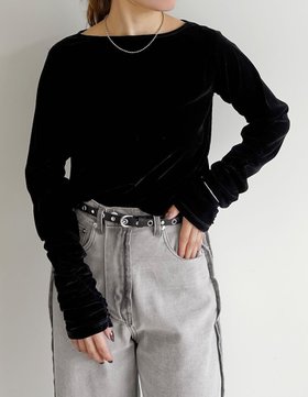 【リエディ/Re:EDIT】のフロッキーベロア袖シャーリングトップス 人気、トレンドファッション・服の通販 founy(ファニー) ファッション Fashion レディースファッション Fashion for Women トップス・カットソー Cut & Sew Tops ベロアトップス Velour Tops / Velvet-Look Items シャーリング Shirring, Ruched シンプル Simple, Minimal スラックス Slacks, Dress Pants トレンド Trend, Trending Now 長袖 Long Sleeve, Full Sleeve ベロア Velour, Soft Velvet ベーシック Basic, Essential ボトム Bottoms, Lower Wear ワイド Wide, Wide Fit おすすめ Recommended / Our Picks |ID:prp329100004701349