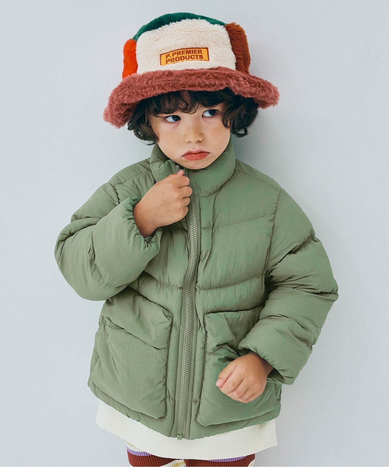 【エフオー オンラインストア/F.O.Online Store / KIDS】のほわほわ中綿のスタンドカラーパファージャケット マシンウォッシャブル インテリア・キッズ・メンズ・レディースファッション・服の通販 founy(ファニー) ファッション Fashion キッズファッション Fashion for Kids おすすめ Recommended / Our Picks イエロー Yellow スタンド Stand Collar, Upright Stand トレンド Trend, Trending Now ベーシック Basic, Essential ラベンダー Lavender ループ Loop, Loop Knit カーキ|ID: prp329100004701392 ipo3291000000034593441