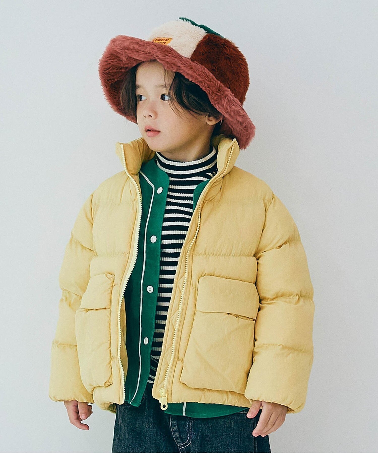 【エフオー オンラインストア/F.O.Online Store / KIDS】のほわほわ中綿のスタンドカラーパファージャケット マシンウォッシャブル インテリア・キッズ・メンズ・レディースファッション・服の通販 founy(ファニー) ファッション Fashion キッズファッション Fashion for Kids おすすめ Recommended / Our Picks イエロー Yellow スタンド Stand Collar, Upright Stand トレンド Trend, Trending Now ベーシック Basic, Essential ラベンダー Lavender ループ Loop, Loop Knit イエロー|ID: prp329100004701392 ipo3291000000034593443