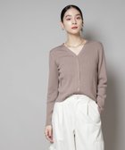 【ナノ ユニバース/nano universe】のCICA UVカット加工Vネックリブカーディガン モカ3|ID:prp329100004701496