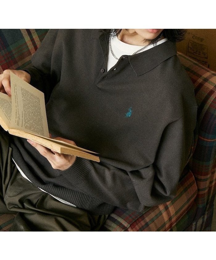 【フリークスストア/FREAK'S STORE】の別注 SWEAT LIKE KNIT POLO/スウェットライクニットポロ 25AW インテリア・キッズ・メンズ・レディースファッション・服の通販 founy(ファニー) 　ファッション　Fashion　レディースファッション　Fashion for Women　トップス・カットソー　Cut & Sew Tops　ニット　Knit Tops & Sweaters　レディースパーカー・カジュアルフーディー　Casual Hoodies & Sweatshirts　スウェット・クルーネックトップス　Sweatshirts & Crewnecks / Relaxed Fit Sweat Tops　2025年　2025　2025-2026秋冬・A/W　Autumn/Winter 2025–26 AW25–26　冬　Winter / This Winter　おすすめ　Recommended / Our Picks　シンプル　Simple, Minimal　スウェット / スエット　Sweatshirt, Sweatwear　トレンド　Trend, Trending Now　ポロシャツ　Polo Shirt, Collared Tee　リラックス　Relax, Relaxed Fit　ワンポイント　One Point, Statement Accent　別注　Limited Edition, Custom Order　A/W・秋冬　Autumn/Winter　チャコールグレー|ID: prp329100004701583 ipo3291000000034559773