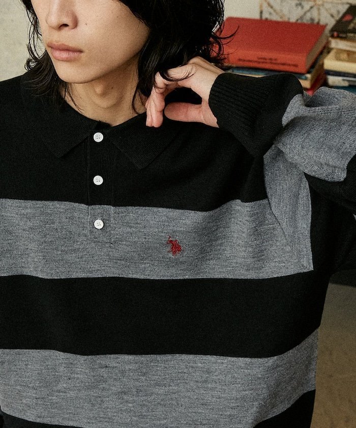 【フリークスストア/FREAK'S STORE】の別注 SWEAT LIKE KNIT POLO/スウェットライクニットポロ 25AW インテリア・キッズ・メンズ・レディースファッション・服の通販 founy(ファニー) 　ファッション　Fashion　レディースファッション　Fashion for Women　トップス・カットソー　Cut & Sew Tops　ニット　Knit Tops & Sweaters　レディースパーカー・カジュアルフーディー　Casual Hoodies & Sweatshirts　スウェット・クルーネックトップス　Sweatshirts & Crewnecks / Relaxed Fit Sweat Tops　2025年　2025　2025-2026秋冬・A/W　Autumn/Winter 2025–26 AW25–26　冬　Winter / This Winter　おすすめ　Recommended / Our Picks　シンプル　Simple, Minimal　スウェット / スエット　Sweatshirt, Sweatwear　トレンド　Trend, Trending Now　ポロシャツ　Polo Shirt, Collared Tee　リラックス　Relax, Relaxed Fit　ワンポイント　One Point, Statement Accent　別注　Limited Edition, Custom Order　A/W・秋冬　Autumn/Winter　ボーダー/ストライプ|ID: prp329100004701583 ipo3291000000034559777