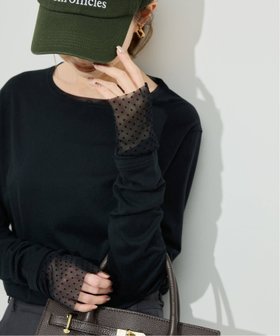 【スローブ イエナ/SLOBE IENA】の《WEB限定/追加2 》レイヤードフロッキードットスリーブロンTEE 人気、トレンドファッション・服の通販 founy(ファニー) ファッション Fashion レディースファッション Fashion for Women トップス・カットソー Cut & Sew Tops ロングTシャツ・Tシャツ Longline T-Shirts & Tees 2025年 2025 2025-2026秋冬・A/W Autumn/Winter 2025–26 AW25–26 インナー Innerwear カットソー Cut and Sewn Top カーディガン Cardigan, Knitwear ジャケット Jacket, Outerwear スウェット / スエット Sweatshirt, Sweatwear チュール Tulip, Tulip Motif ドット Polka Dot, Dot Pattern |ID:prp329100004701885