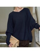 【コカ/COCA】のドルマンスリーブVネックニット Navy|ID: prp329100004701973 ipo3291000000034105157