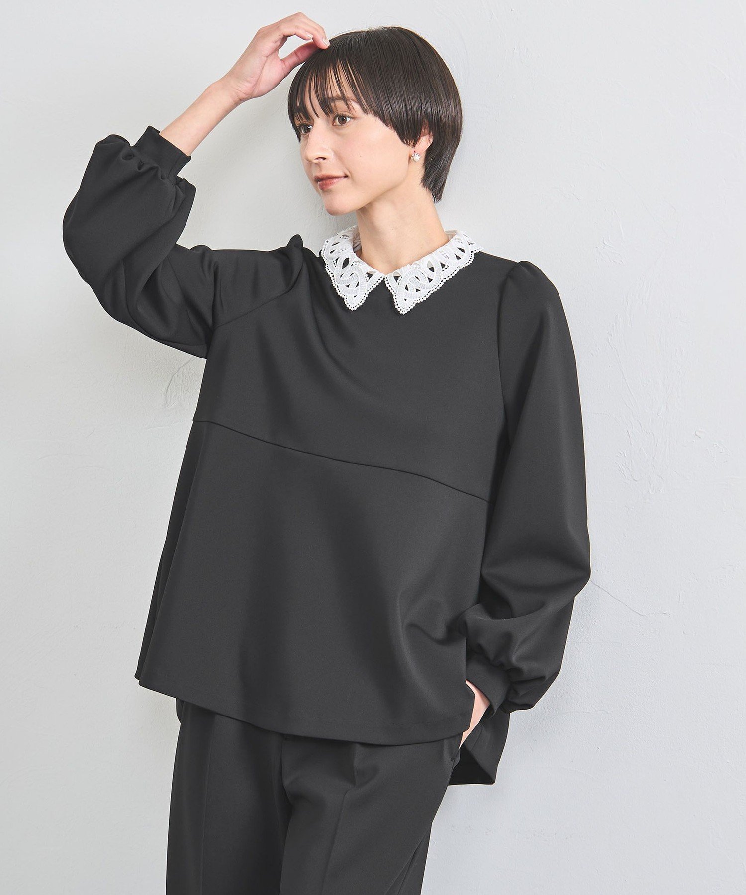 【ユナイテッドアローズ/UNITED ARROWS】のSPONGY ペプラム ブラウス インテリア・キッズ・メンズ・レディースファッション・服の通販 founy(ファニー) 　ファッション　Fashion　レディースファッション　Fashion for Women　トップス・カットソー　Cut & Sew Tops　シャツ・ブラウス・オフィスカジュアル　Elegant Blouses & Button-Ups　アクセサリー　Fashion Accessories　吸水　Absorbent, Quick-Dry　ストレッチ　Stretch, Stretchy Fabric　スリム　Slim, Slim Fit　スリーブ　Sleeve, Long Sleeve / Short Sleeve　セットアップ　Set-Up, Coordinated Outfit　人気　Popular, Best Seller　ベスト　Vest, Waistcoat　ペプラム　Peplum, Flared Hem　ワイド　Wide, Wide Fit　アウトレット　Outlet / Clearance　おすすめ　Recommended / Our Picks　セレモニー　Ceremony　ビジネス 仕事 通勤　Business / Work / Commuting　BLACK|ID: prp329100004702010 ipo3291000000034002919