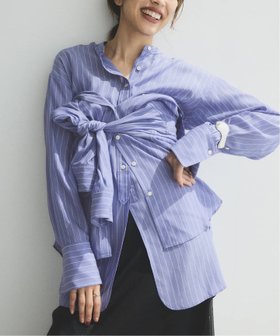 【イエナ/IENA】 リヨセルストライプバンドカラーシャツ人気、トレンドファッション・服の通販 founy(ファニー) ファッション Fashion レディースファッション Fashion for Women トップス・カットソー Cut & Sew Tops シャツ・ブラウス・オフィスカジュアル Elegant Blouses & Button-Ups 2025年 2025 2025-2026秋冬・A/W Autumn/Winter 2025–26 AW25–26 ストライプ Stripe, Striped Pattern |ID:prp329100004702098