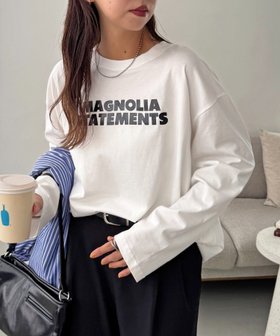 【ディスコート/Discoat】の【ユニセックス】MAGNOLIAロゴロンT 人気、トレンドファッション・服の通販 founy(ファニー) ファッション Fashion レディースファッション Fashion for Women トップス・カットソー Cut & Sew Tops ロングTシャツ・Tシャツ Longline T-Shirts & Tees インナー Innerwear コンパクト Compact, Small Size シンプル Simple, Minimal ジャケット Jacket, Outerwear ビッグ Big, Oversized ワイド Wide, Wide Fit |ID:prp329100004702138
