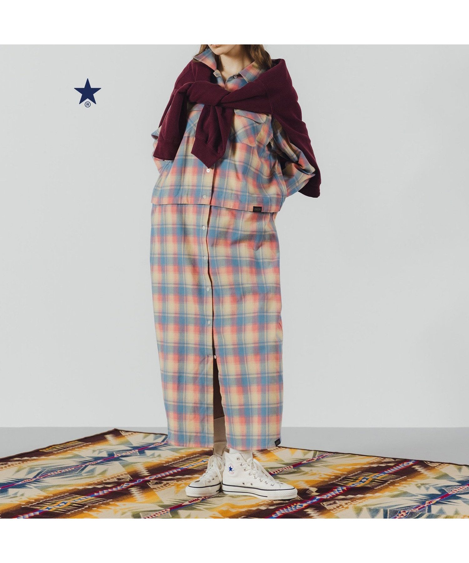 【コンバーストウキョウ/CONVERSE TOKYO】の【PENDLETON】FLANNEL CHECKED MULTI DRESS インテリア・キッズ・メンズ・レディースファッション・服の通販 founy(ファニー) 　ファッション　Fashion　レディースファッション　Fashion for Women　ワンピース　Dresses　フォーマル・パーティードレス・結婚式用ドレス　Elegant & Casual Dresses　クラシック　Classic, Timeless Style　コレクション　Collection, Seasonal Line　スウェット / スエット　Sweatshirt, Sweatwear　チェック　Check, Plaid, Tartan　ベスト　Vest, Waistcoat　モダン　Modern, Contemporary　ロング　Long, Long-Length　おすすめ　Recommended / Our Picks　ピンク|ID: prp329100004702154 ipo3291000000033952804