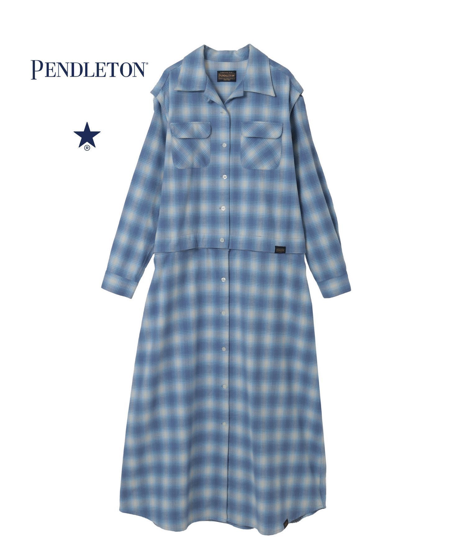 【コンバーストウキョウ/CONVERSE TOKYO】の【PENDLETON】FLANNEL CHECKED MULTI DRESS インテリア・キッズ・メンズ・レディースファッション・服の通販 founy(ファニー) 　ファッション　Fashion　レディースファッション　Fashion for Women　ワンピース　Dresses　フォーマル・パーティードレス・結婚式用ドレス　Elegant & Casual Dresses　クラシック　Classic, Timeless Style　コレクション　Collection, Seasonal Line　スウェット / スエット　Sweatshirt, Sweatwear　チェック　Check, Plaid, Tartan　ベスト　Vest, Waistcoat　モダン　Modern, Contemporary　ロング　Long, Long-Length　おすすめ　Recommended / Our Picks　サックスブルー|ID: prp329100004702154 ipo3291000000033952806