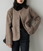 【ラジュール/Lajour】のウールライク ノーカラージャケット 人気、トレンドファッション・服の通販 founy(ファニー) ファッション Fashion レディースファッション Fashion for Women アウター Coat / Outerwear Collection レディースジャケット・軽アウター Jackets ノーカラージャケット / シンプル上品コーデ Collarless Jackets オケージョン Occasion Wear コンパクト Compact, Small Size シンプル Simple, Minimal ジャケット Jacket, Outerwear タートルネック Turtleneck, High Neck フロント Front, Front Design ポケット Pocket, Pocket Detail エレガント 上品 Elegant thumbnail ブラウン|ID: prp329100004702231 ipo3291000000034716969