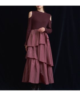 【ノエラ/Noela】のティアードフリルドッキングワンピース 人気、トレンドファッション・服の通販 founy(ファニー) ファッション Fashion レディースファッション Fashion for Women ワンピース Dresses タフタ Taffeta, Structured Fabric ポケット Pocket, Pocket Detail |ID:prp329100004702312