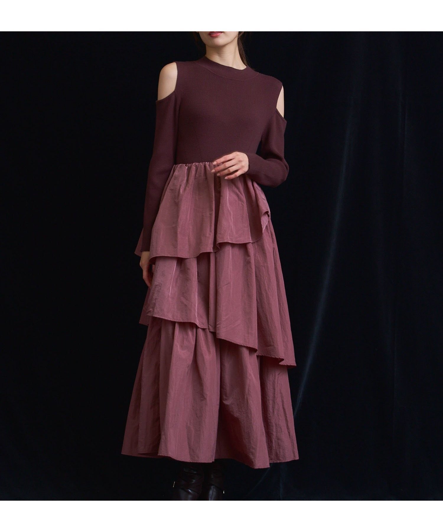 【ノエラ/Noela】のティアードフリルドッキングワンピース 人気、トレンドファッション・服の通販 founy(ファニー) 　ファッション　Fashion　レディースファッション　Fashion for Women　ワンピース　Dresses　タフタ　Taffeta, Structured Fabric　ポケット　Pocket, Pocket Detail　 other-1|ID: prp329100004702312 ipo3291000000033953890