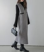 【ラジュール/Lajour】のVネックジャンパースカート グレー|ID: prp329100004702482 ipo3291000000034609810