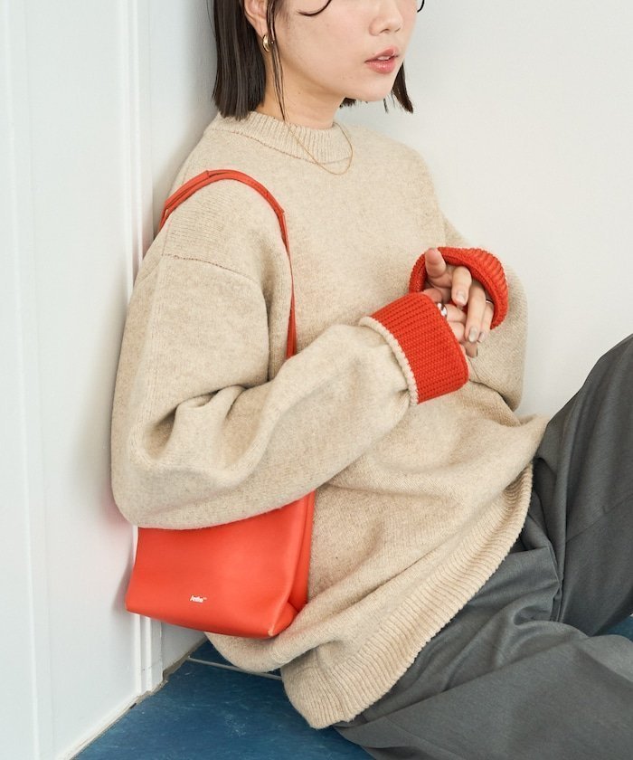 【フリークスストア/FREAK'S STORE】の裏配色 ニット プルオーバー【限定展開】 インテリア・キッズ・メンズ・レディースファッション・服の通販 founy(ファニー) 　ファッション　Fashion　レディースファッション　Fashion for Women　トップス・カットソー　Cut & Sew Tops　ニット　Knit Tops & Sweaters　カジュアルプルオーバー・ニットトップス　Pullovers & Knit Tops / Casual Pullovers　イエロー　Yellow　シューズ　Shoes, Footwear　シンプル　Simple, Minimal　スラックス　Slacks, Dress Pants　タイトスカート　Pencil Skirt, Tight Skirt　デニム　Denim, Jeans Material　ビッグ　Big, Oversized　リラックス　Relax, Relaxed Fit　A/W・秋冬　Autumn/Winter　冬　Winter / This Winter　おすすめ　Recommended / Our Picks　ベージュ|ID: prp329100004702491 ipo3291000000034082255