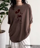 【フレディ&グロスター/FREDY&GLOSTER】の【GOOD ROCK SPEED/グッドロックスピード】Mickey フロッキープリントBIGTシャツ 人気、トレンドファッション・服の通販 founy(ファニー) ファッション Fashion レディースファッション Fashion for Women トップス・カットソー Cut & Sew Tops シャツ・ブラウス・オフィスカジュアル Elegant Blouses & Button-Ups ロングTシャツ・Tシャツ Longline T-Shirts & Tees ヴィンテージ Vintage Style グラフィック Graphic, Graphic Design ビッグ Big, Oversized プリント Print, Printed Pattern 2025年 2025 2025-2026秋冬・A/W Autumn/Winter 2025–26 AW25–26 thumbnail ブラウン|ID: prp329100004702637 ipo3291000000033957803