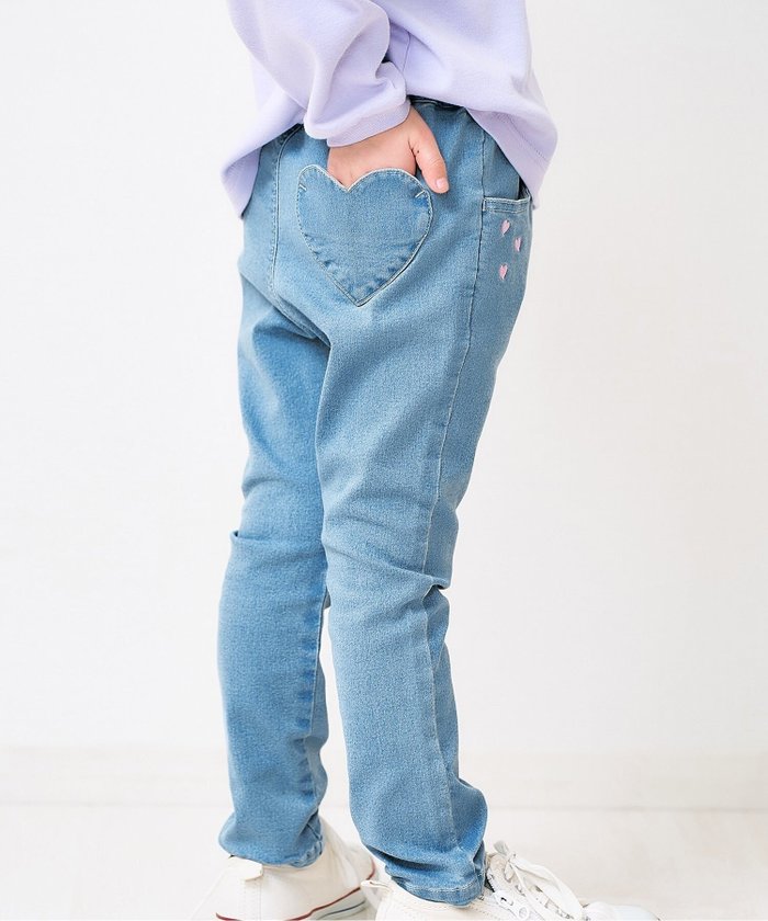 【エフオー オンラインストア/F.O.Online Store / KIDS】のハート刺繍スリムきゅんパンツ 10分丈 インテリア・キッズ・メンズ・レディースファッション・服の通販 founy(ファニー) https://founy.com/ ファッション Fashion キッズファッション Fashion for Kids ボトムス Bottoms スリム Slim, Slim Fit |ID: prp329100004702692 ipo3291000000034119940