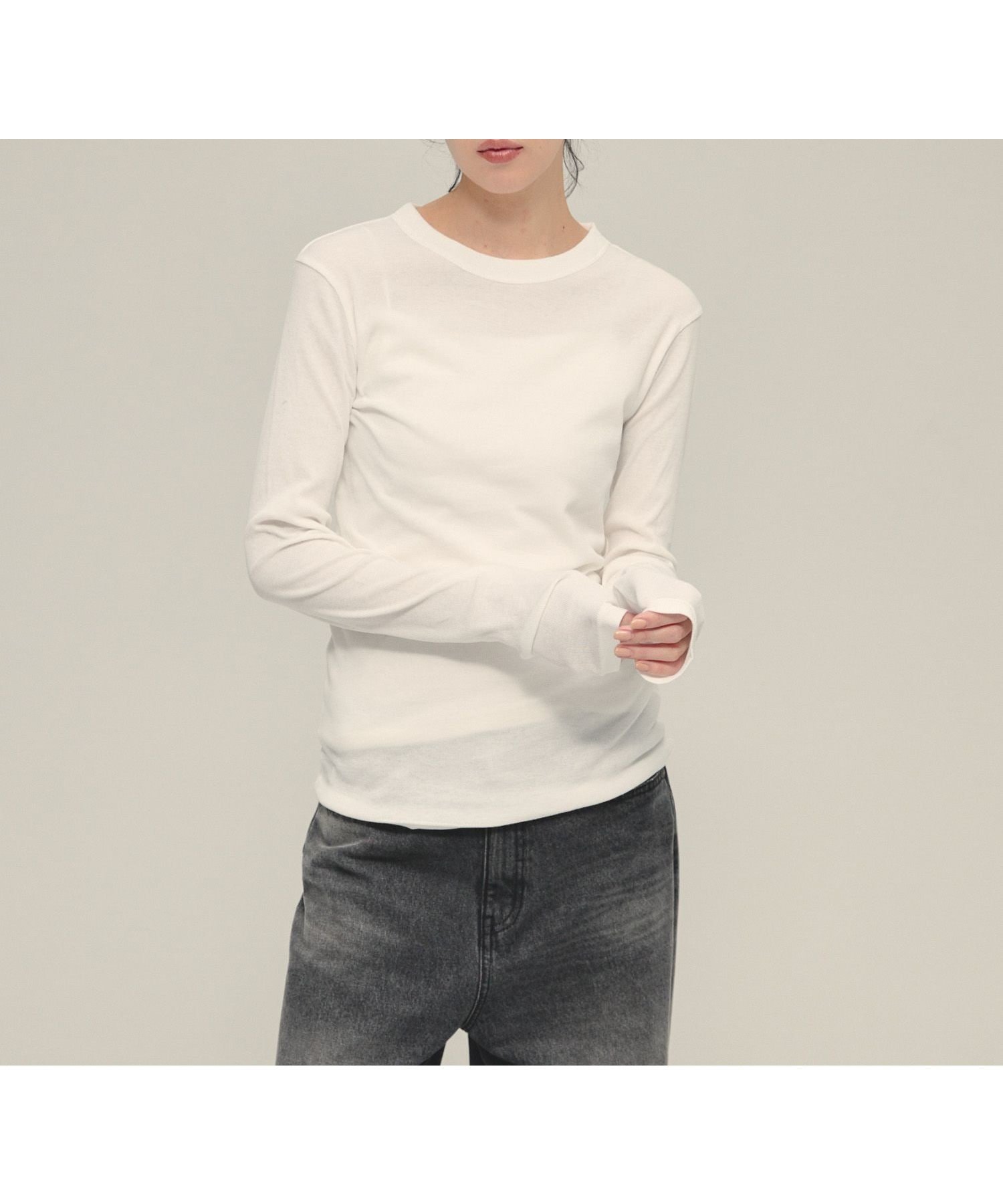 【ジーナシス/JEANASiS】のSheer Fit Rib Pullover LS インテリア・キッズ・メンズ・レディースファッション・服の通販 founy(ファニー) 　ファッション　Fashion　レディースファッション　Fashion for Women　トップス・カットソー　Cut & Sew Tops　カジュアルプルオーバー・ニットトップス　Pullovers & Knit Tops / Casual Pullovers　おすすめ　Recommended / Our Picks　インナー　Innerwear　シアー　Sheer, See-Through　シンプル　Simple, Minimal　ドレープ　Drape, Draping Fabric　ビスチェ　Bustier, Corset Top　ブラウジング　Blouson Silhouette, Cinched Waist　ベスト　Vest, Waistcoat　今季　This Season, Current Season　定番　Standard, Basic Item　長袖　Long Sleeve, Full Sleeve　オフホワイト|ID: prp329100004702726 ipo3291000000034013755