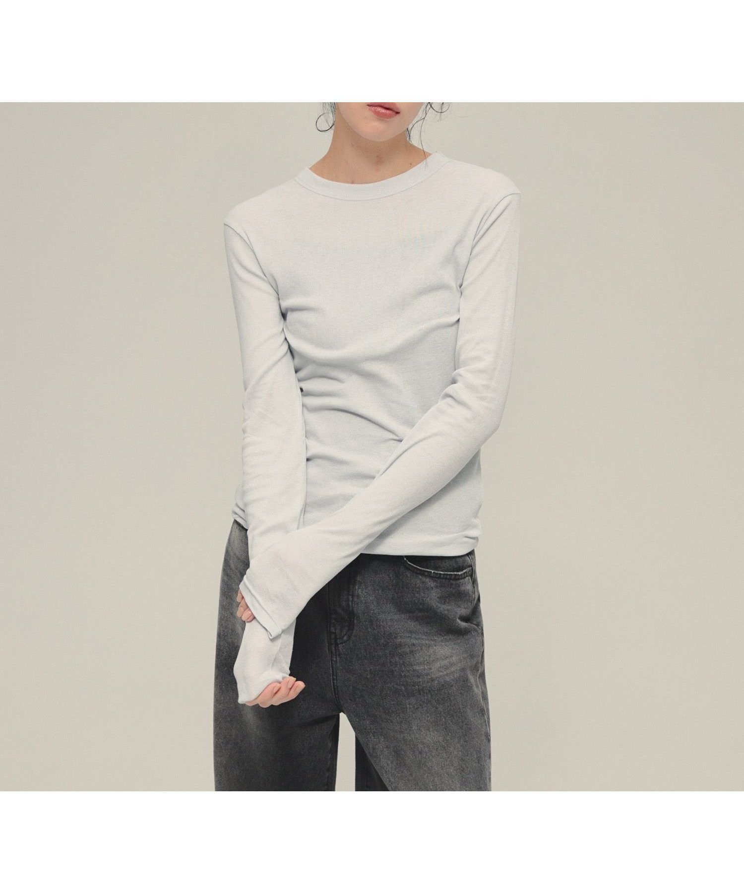 【ジーナシス/JEANASiS】のSheer Fit Rib Pullover LS インテリア・キッズ・メンズ・レディースファッション・服の通販 founy(ファニー) 　ファッション　Fashion　レディースファッション　Fashion for Women　トップス・カットソー　Cut & Sew Tops　カジュアルプルオーバー・ニットトップス　Pullovers & Knit Tops / Casual Pullovers　おすすめ　Recommended / Our Picks　インナー　Innerwear　シアー　Sheer, See-Through　シンプル　Simple, Minimal　ドレープ　Drape, Draping Fabric　ビスチェ　Bustier, Corset Top　ブラウジング　Blouson Silhouette, Cinched Waist　ベスト　Vest, Waistcoat　今季　This Season, Current Season　定番　Standard, Basic Item　長袖　Long Sleeve, Full Sleeve　ライトブルー|ID: prp329100004702726 ipo3291000000034013760